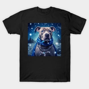 Staffy In The Snow T-Shirt
